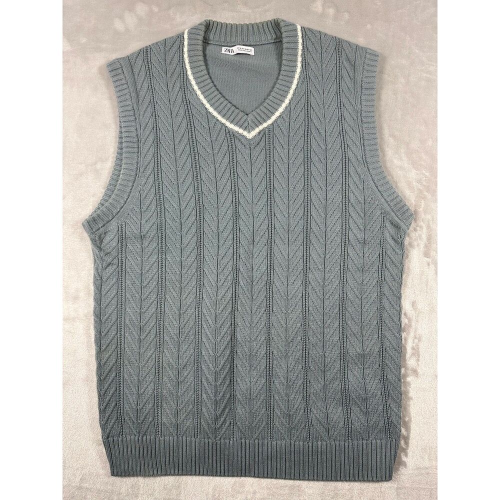 Zara Cable-Knit V- Neck Sweater Vest‎ (M)